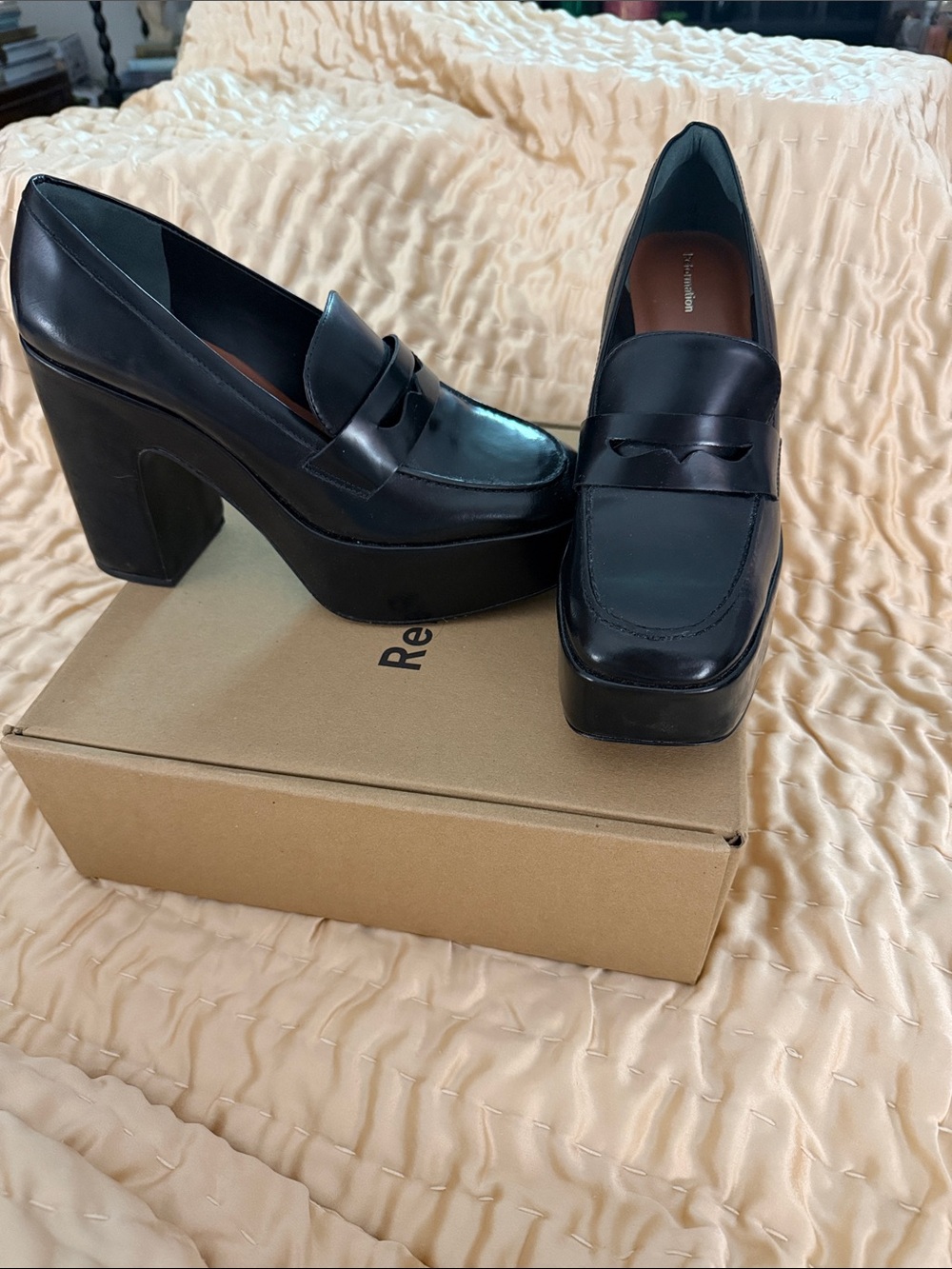 Reformation Lolita Platform Loafer in Black